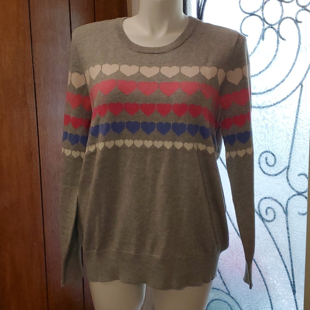 Feeling Festive Hearts Sweater Woman's Size XXL - Picture 2 of 8